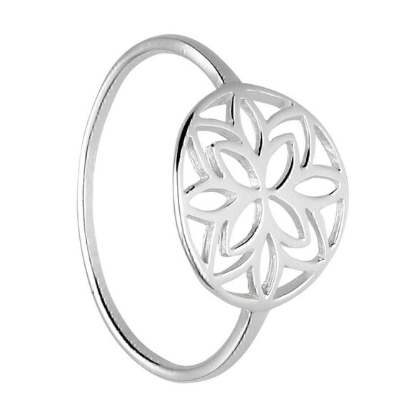 TOSH 925 Silver Plated Ring with Floral Cut-out Size 54 - Picture 2 of 16